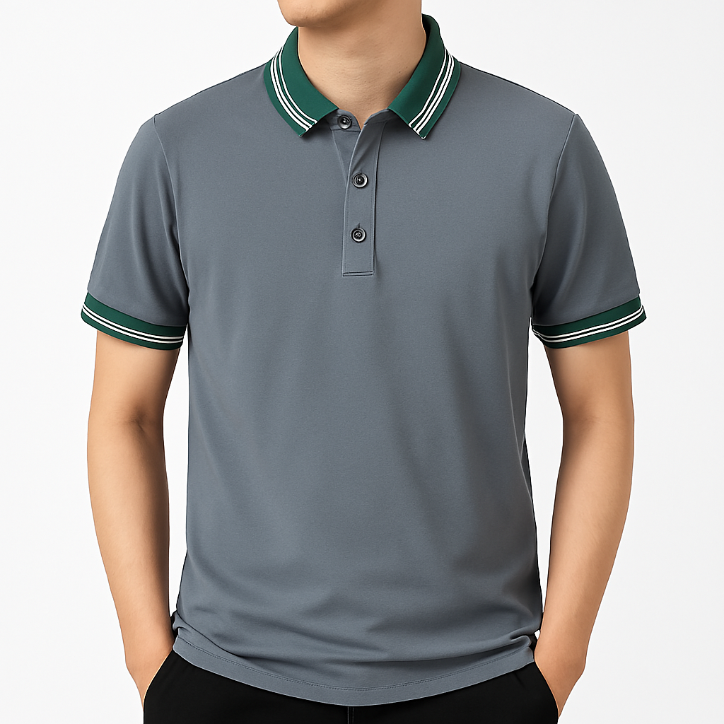 Men's Knit Button-Up Polo Shirt