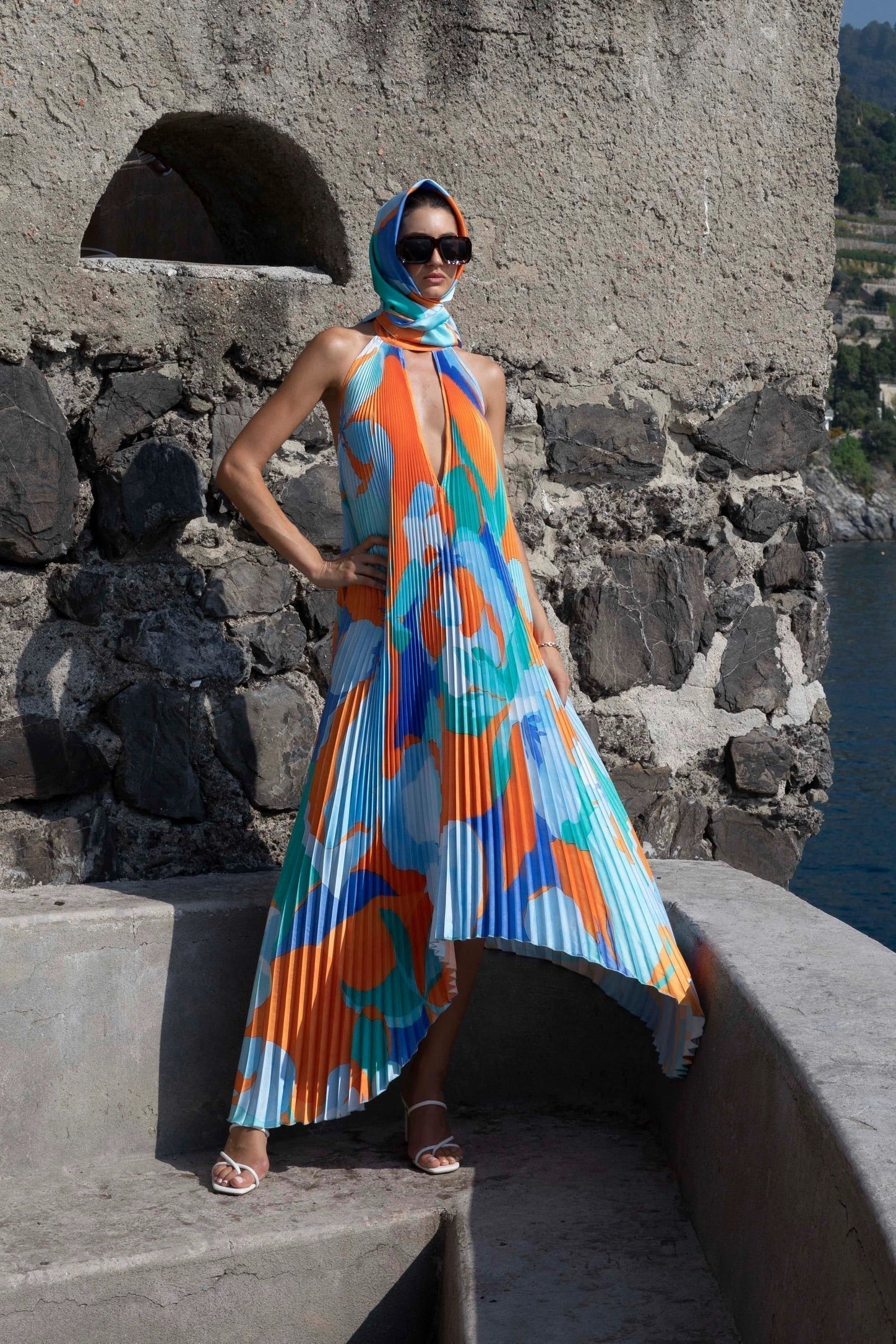 Pleated Halter Maxi Dress – Women's Formal Evening Dress