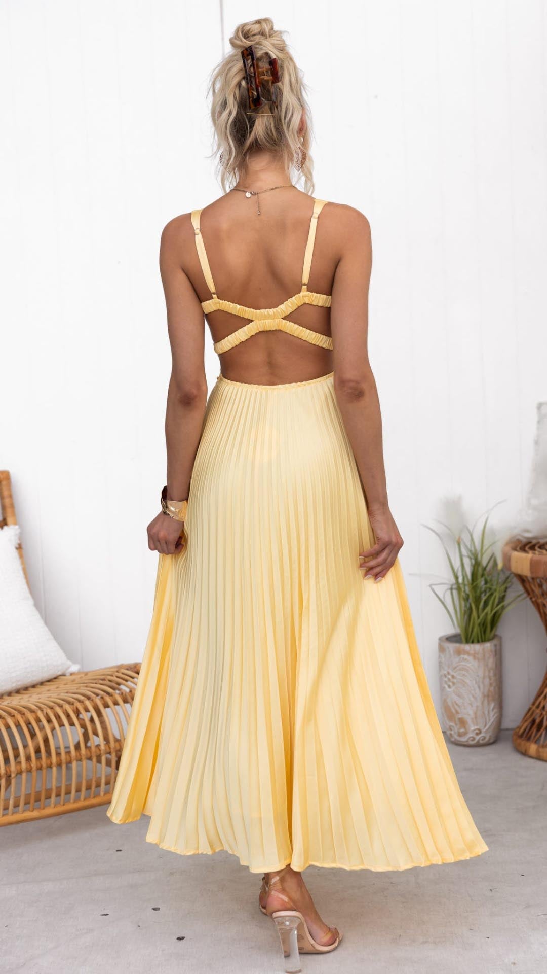 Pleated Maxi Dress – Women's Wedding Guest Dress